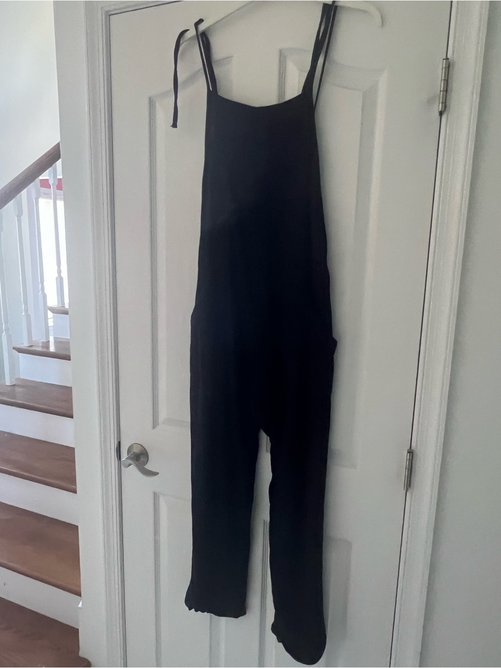 Women's Black Tie-Strap Jumpsuit